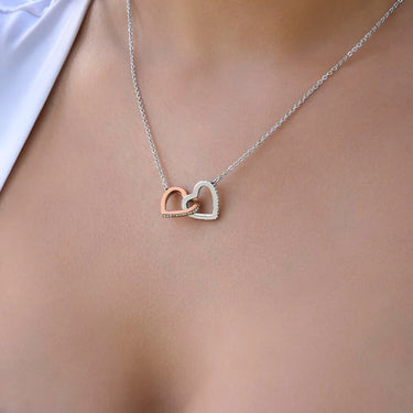 To My Daughter - Interlocking Hearts Necklace - Gift Set - SLDDL0100 - Sunshine Letters Co